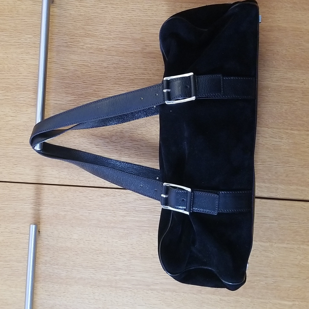 Suede Black Shoulder Bag - Picture 4 of 16